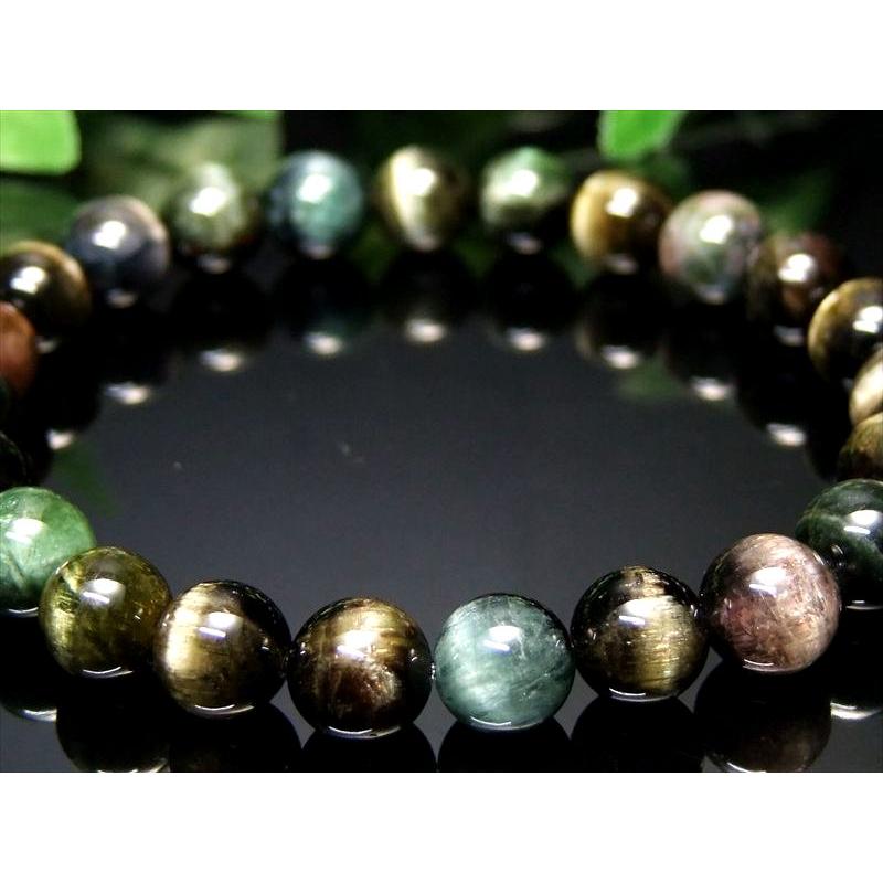 全珠キャッツアイ 4A+ キャッツアイ トルマリン ブレスレット 8mm-8.5