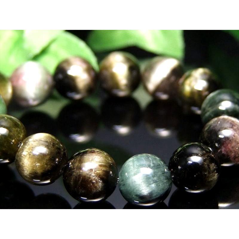 全珠キャッツアイ 4A+ キャッツアイ トルマリン ブレスレット 8mm-8.5