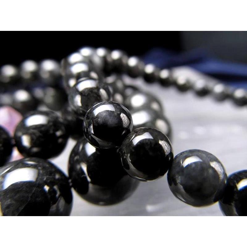 良好品質 ブラックジェイド 黒翡翠 /硬玉 ブレスレット 10mm-10.5mm×20珠前後 ビルマ翡翠 成功と繁栄の象徴 墨色のような深い色合い ミャンマー産_3
