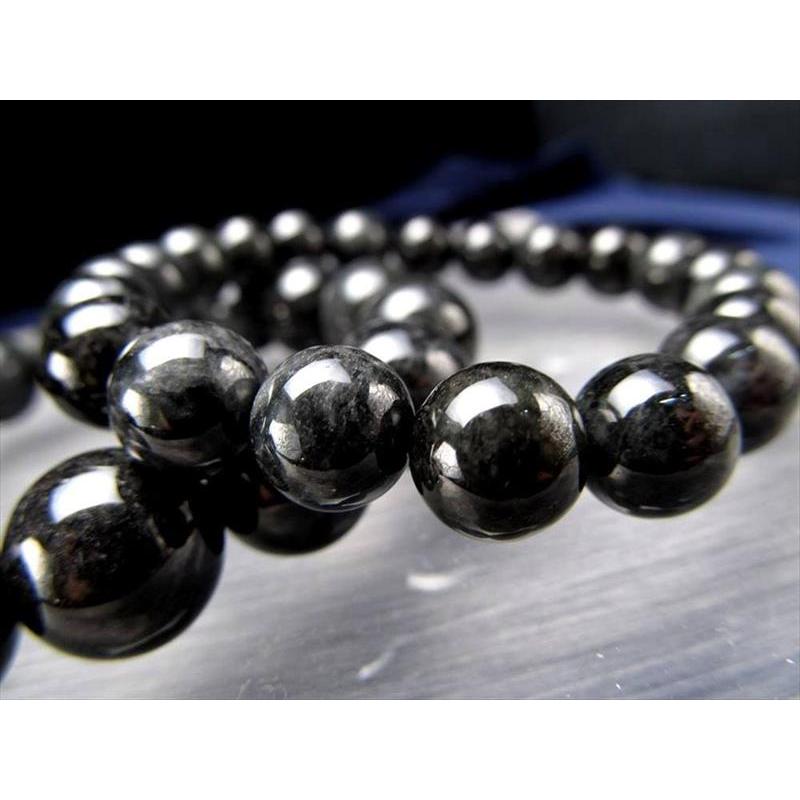 良好品質 ブラックジェイド 黒翡翠 /硬玉 ブレスレット 10mm-10.5mm×20珠前後 ビルマ翡翠 成功と繁栄の象徴 墨色のような深い色合い ミャンマー産_5