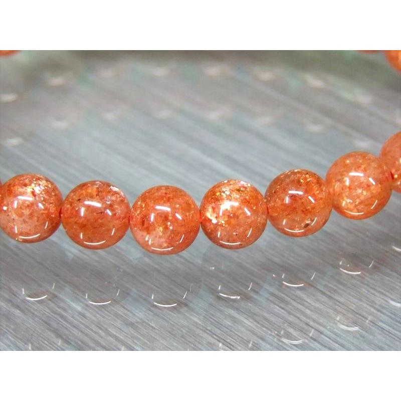 4A サンストーン ブレスレット 6.5mm-7.5mm×25珠 太陽神の象徴