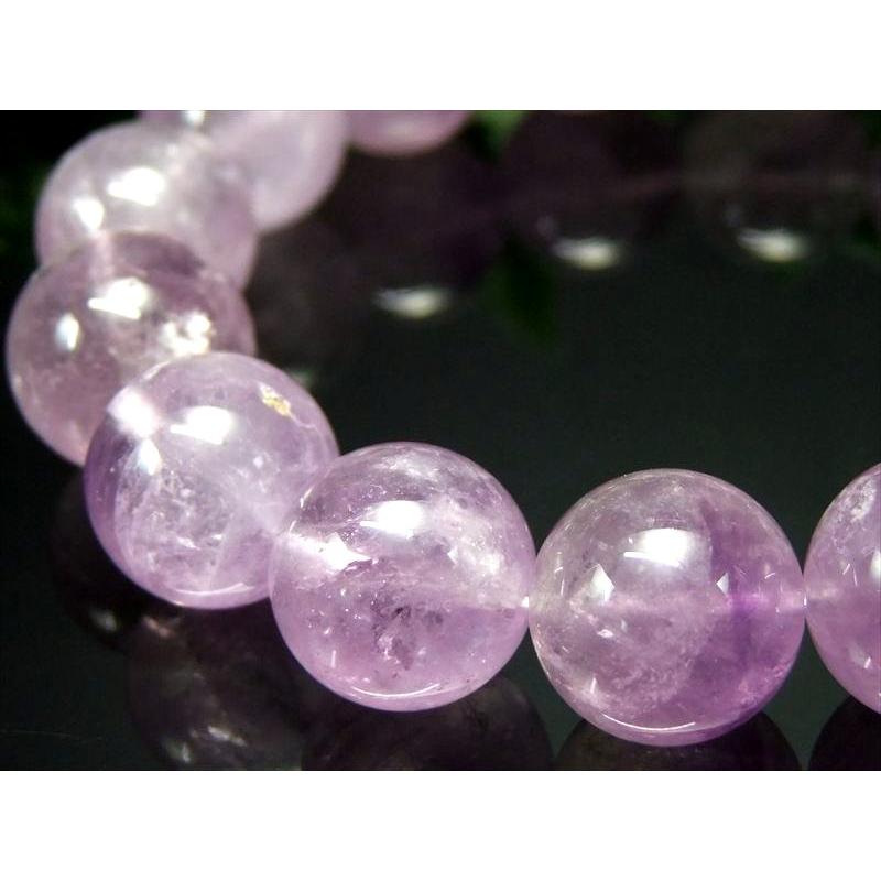 店頭展示中 激レア・濃厚色 大珠 モンドクォーツエレスチャル ブレスレット 約14mm-14.5mm×16珠 世界的希少水晶 ギャランティーカード付き タンザニアの画像