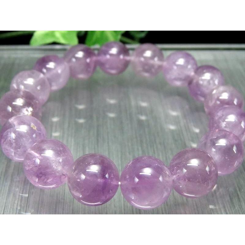 店頭展示中 激レア・濃厚色 大珠 モンドクォーツエレスチャル ブレスレット 約14mm-14.5mm×16珠 世界的希少水晶 ギャランティーカード付き タンザニアの画像