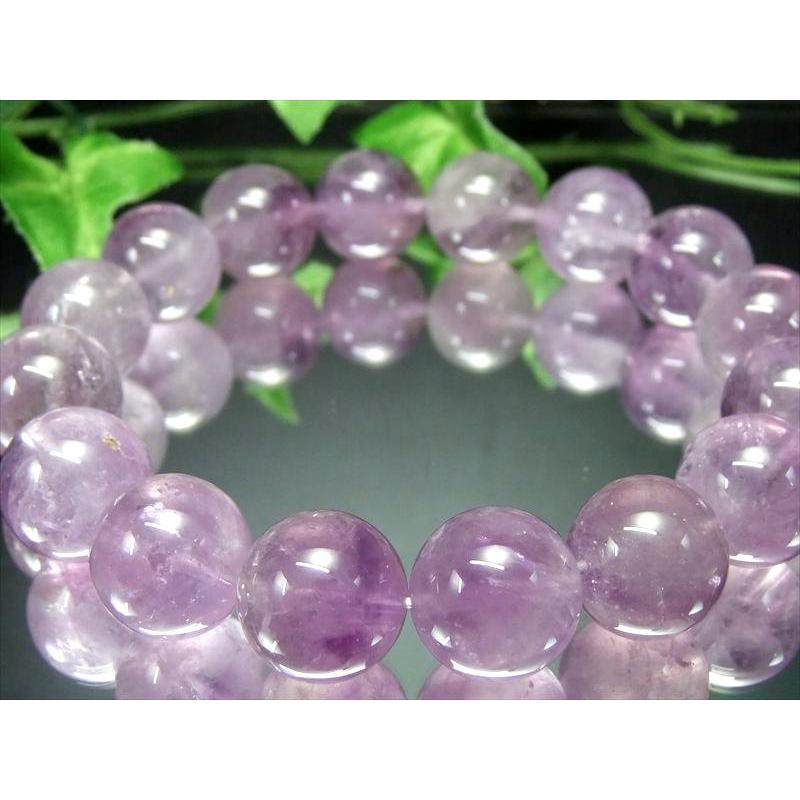 店頭展示中 激レア・濃厚色 大珠 モンドクォーツエレスチャル ブレスレット 約14mm-14.5mm×16珠 世界的希少水晶 ギャランティーカード付き タンザニアの画像