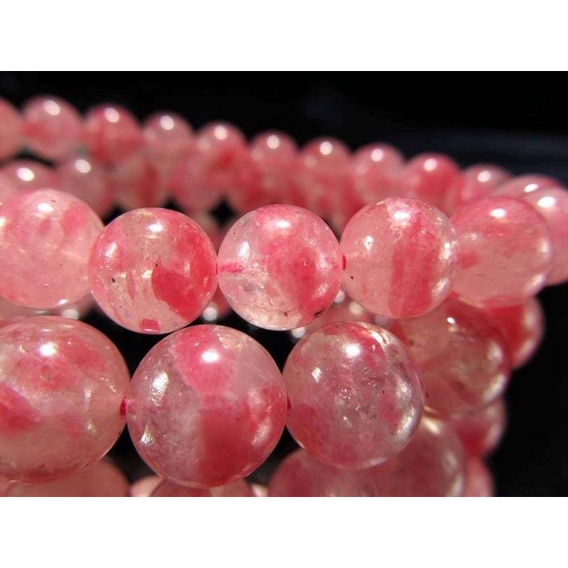 バランス良好 ロードナイトシリカ 薔薇輝石 ブレスレット 8mm-8.5mm×23珠前後 果肉のような瑞々しさ 薔薇輝石と水晶の混合石 アメリカ産 bl-310497-p ComRoseパワーストーン・天然石専門店 通販 ロードナイトシリカ 11㎜