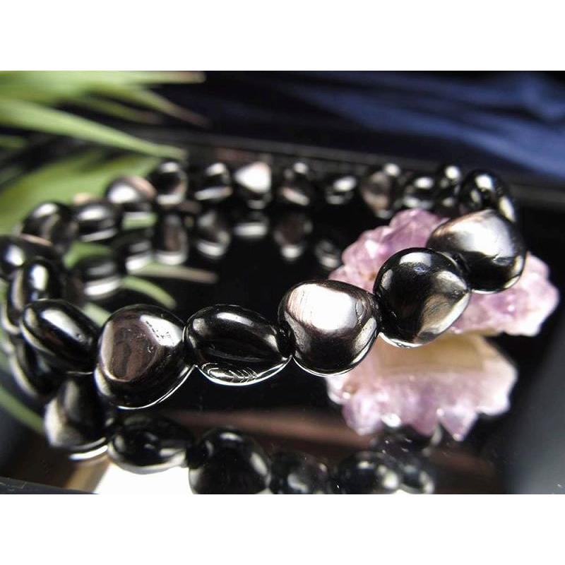 希少 ハイパーシーン ハート型 ブレスレット 幅約10mm 神秘的に浮かぶ