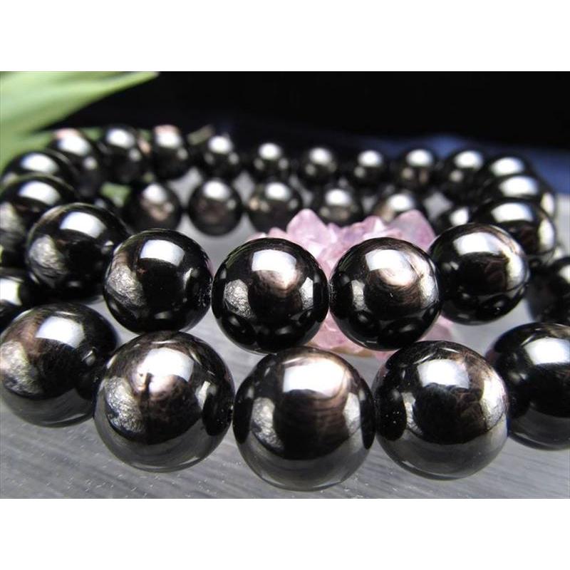 希少石 ハイパーシーン ブレスレット 11.5mm-12mm×18珠前後 艶光沢抜群