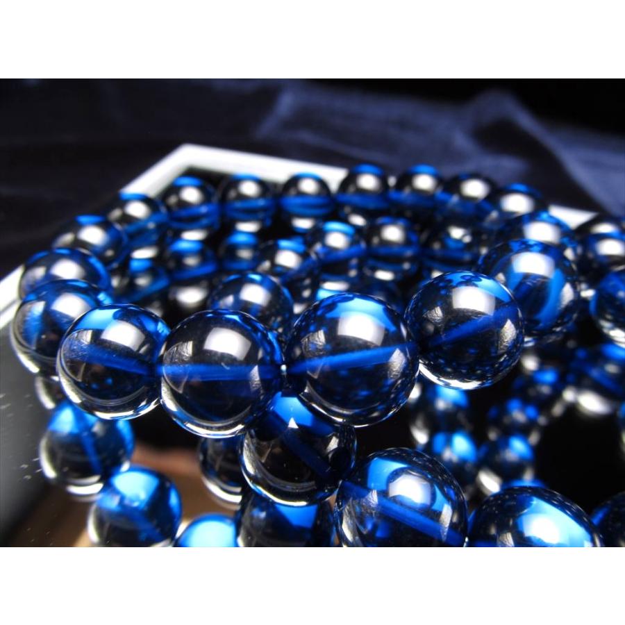 5A サファイアブルーアンバー ブレスレット 4.5mm-5mm×41珠前後 発色 