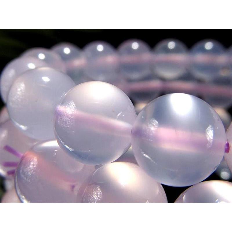 ラベンダー カルセドニー ★綺麗な色合いです(^^) ラベンダーカルセドニー ブレスレット 約9mm×21珠前後 紫玉髄 ふんわり