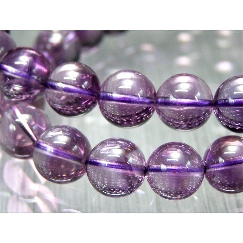 ファントム珠あり ラベンダーアメジスト ブレスレット 8.5mm-9mm×21珠