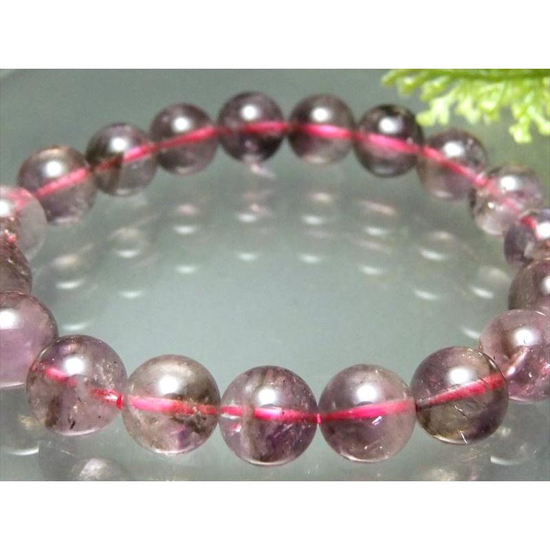 大特価AA スモーキーアメジストエレスチャル ブレスレット 10mm-11mm  