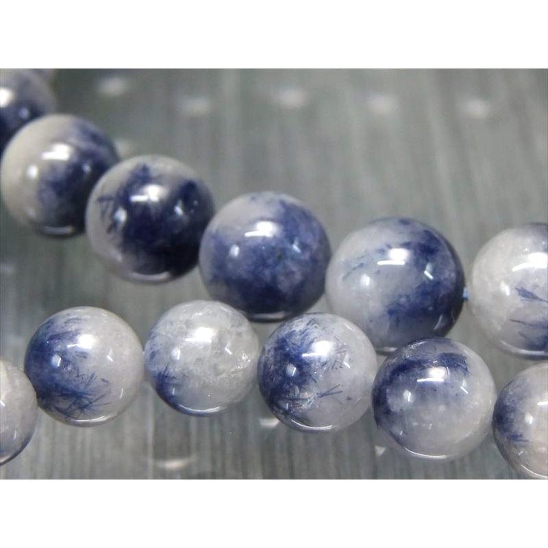 白地に映える深い瑠璃色 AA+ デュモルチェライトインクォーツ