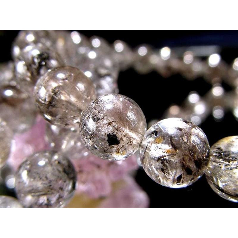 3A エレスチャルクォーツ 骸骨水晶 ブレスレット 約8mm-8.5mm×23