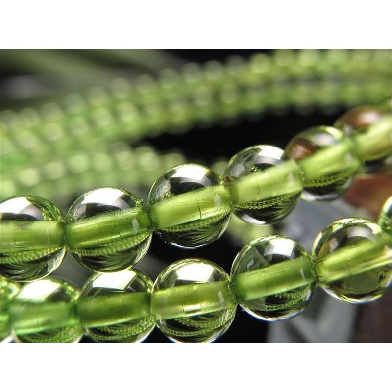 ブレスレット オリーブグリーンカラー 5A グリーンアンバー 約4.5mm