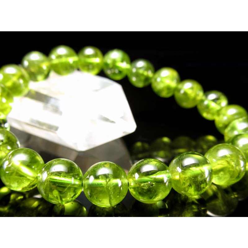 ☆クリアペリドット 7.5ミリ珠 ブレスレット(SA~SA+) 天然石 夏