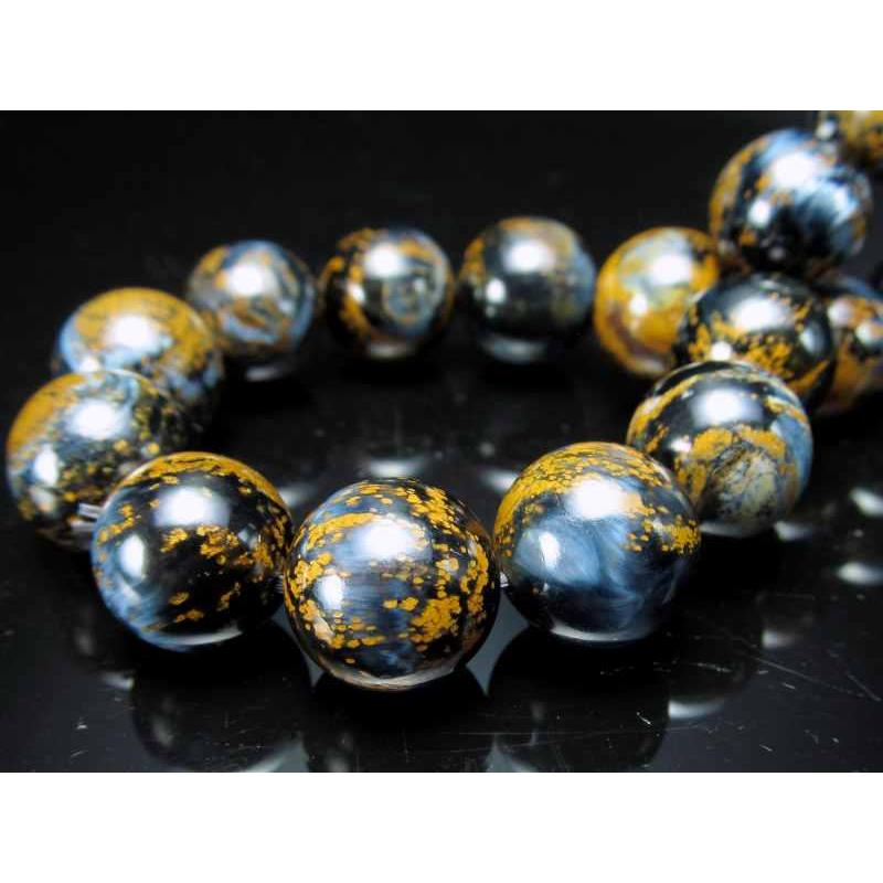 グリーン系ルチル（15mm）&ピーターサイト（20mm）のデザインブレスレット