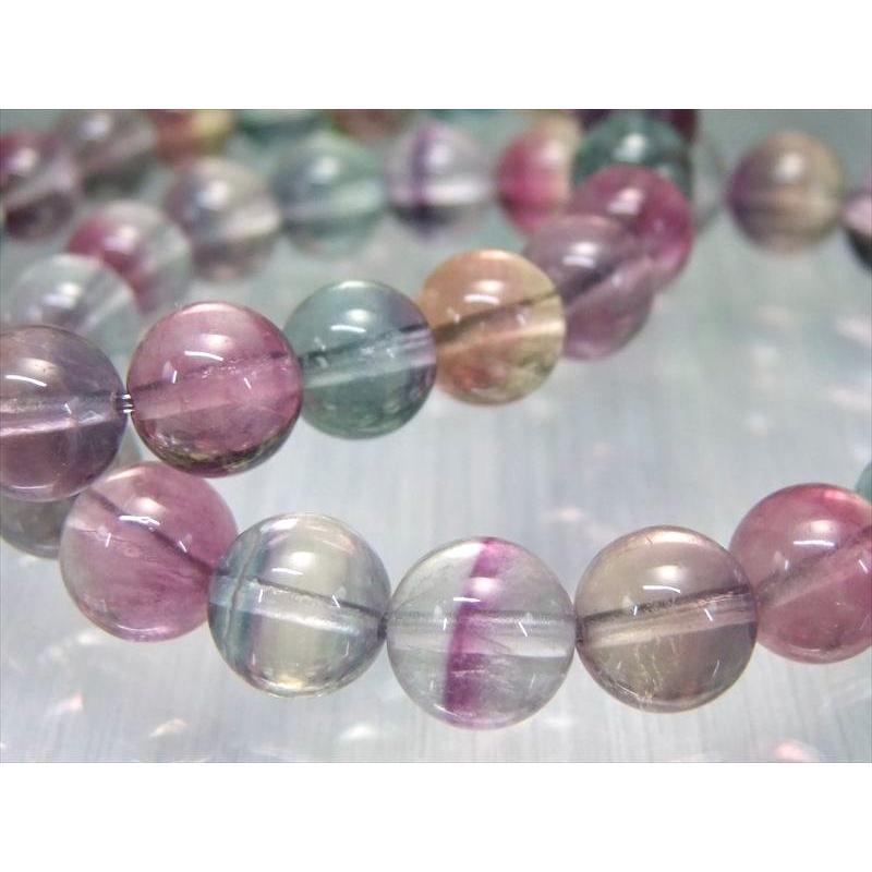 マルチカラーフローライト ブレスレット 石サイズ約9mm-9.5mm×21珠前後