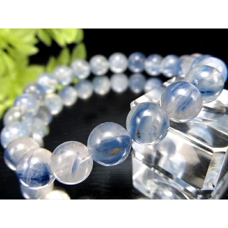 2A+ 美麗シラー カイヤナイト シリカ ブレスレット 8.5mm-9mm×23珠 藍 