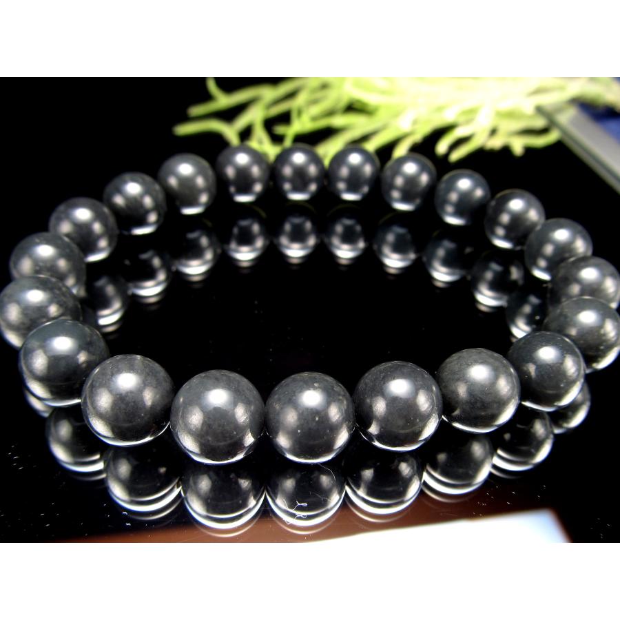 ブルーグレイジェイド 軟玉翡翠ネフライト ブレスレット 約9.5mm-10mm 