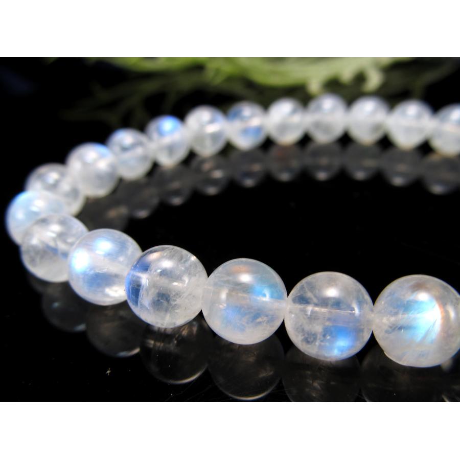 美麗ブルーシラー 5A ブルームーンストーン ブレスレット 7mm-7.5mm×26