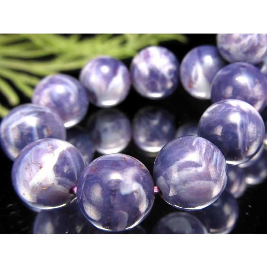 ブレスレット ラベンダーカラー マーブルスコロライト 10.5mm-11mm×19