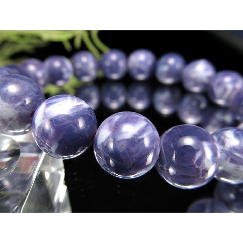 ブレスレット ラベンダーカラー マーブルスコロライト 10.5mm-11mm×19