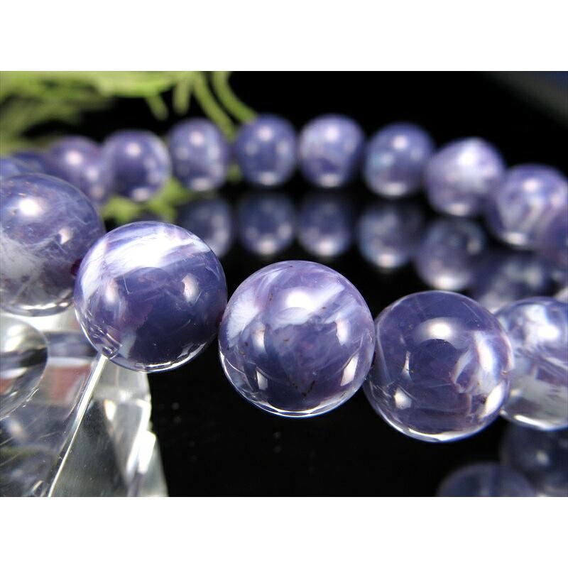 ラベンダーカラー マーブルスコロライト ブレスレット 10.5mm-11mm×19