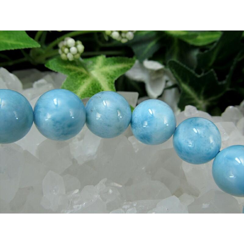 優しい波模様 AA+ ラリマー ブレスレット 11mm×18珠 愛と平和の石 一点