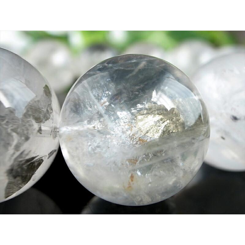 店頭展示中 大珠 5A マーカサイトインクォーツ 白鉄鉱入り水晶 ブレスレット 17mm-18mm×13珠 希少なマーカサイトとライモナイトの共演の画像