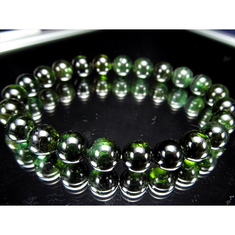 グリーン トルマリン ブレスレット 8mm-8.5mm×23珠 電気石 10月誕生石