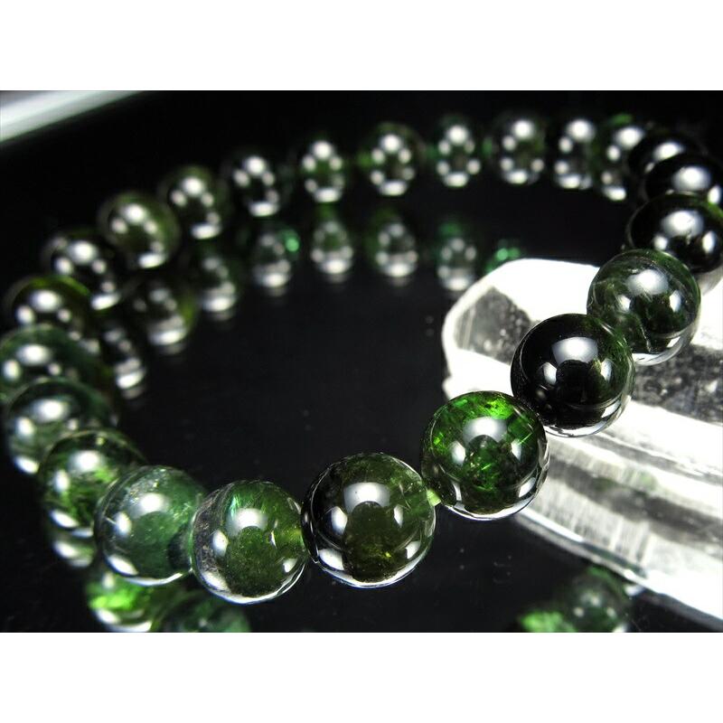グリーン トルマリン ブレスレット 8mm-8.5mm×23珠 電気石 10月誕生石