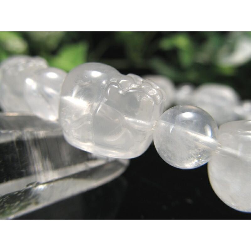 天然水晶 貔貅 ヒキュウ 入り ブレスレット ヒキュウサイズ幅約13mm 