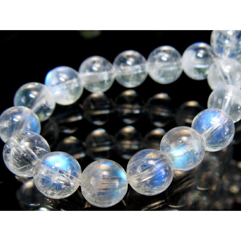 永遠の愛の象徴 5A ブルー ムーンストーン ブレスレット 5mm-5.5mm×35