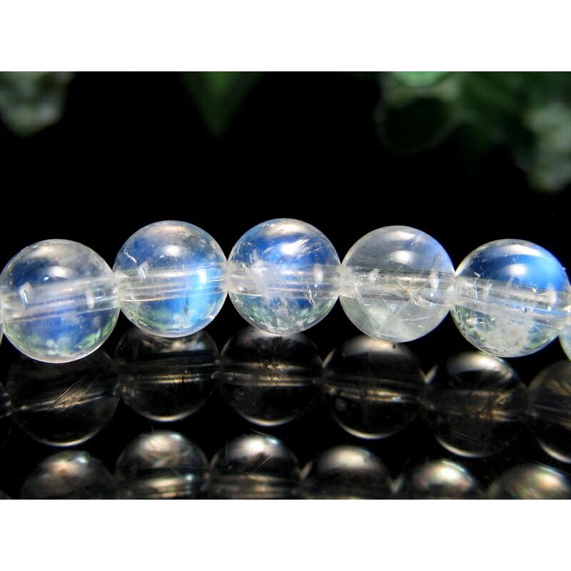 永遠の愛の象徴 5A ブルー ムーンストーン ブレスレット 5mm-5.5mm×35