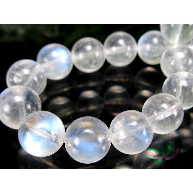4A ブルームーンストーン ブレスレット 7.5mm-8mm×25珠 美麗ブルー