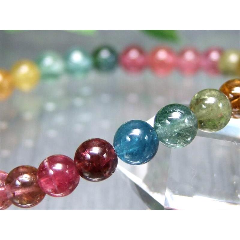 奇跡を起こす7色揃い S級 MIXカラー トルマリン ブレスレット 6mm-6.5