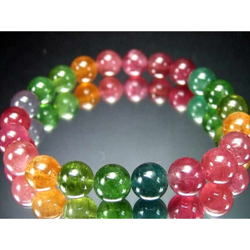 奇跡を起こす7色揃い S級 MIXカラー トルマリン ブレスレット 8.5mm