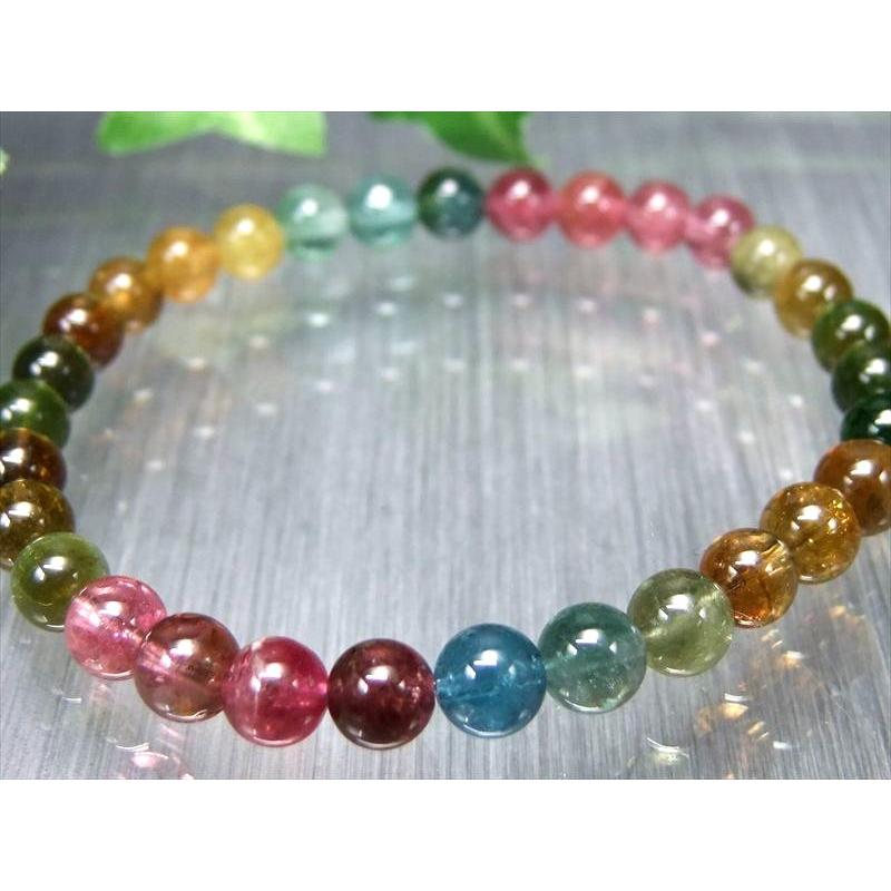 奇跡を起こす7色揃い S級 MIXカラー トルマリン ブレスレット 6mm-6.5