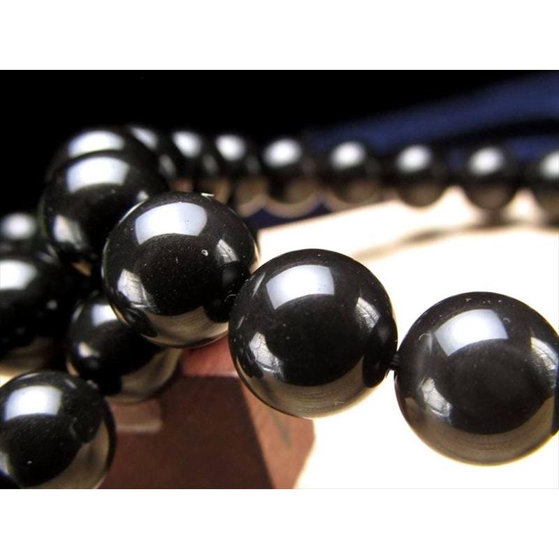 艶やかな漆黒の輝きが魅力 十勝石ブレスレット 約7.5mm-8mm×24珠前後 北海道の大地が育んだ希少な天然ガラス 国産の黒曜石 災厄を払い進むべき道を示す石 | ブランド登録なし | 05