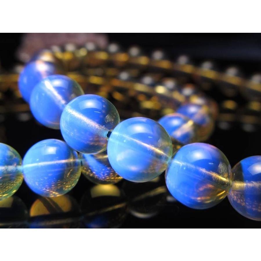 希少メキシコ産 3A+ ブルーアンバー ブレスレット 6.5mm-7mm×27珠前後 青に煌めくブルーアンバー 貴重な天然琥珀 メキシコ産 パワーストーン 天然石 | ブランド登録なし | 05