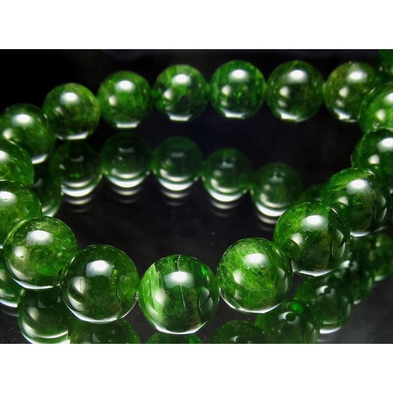 濃縮グリーンカラー クロムダイオプサイト ブレスレット 8.5mm-9mm×22