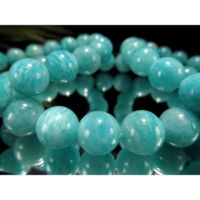 霜降りアマゾナイト ブレスレット 7.5mm-8mm×23珠前後 天河石 大人気