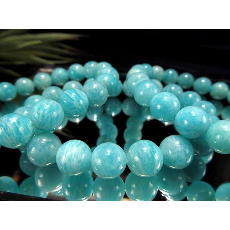 霜降りアマゾナイト ブレスレット 7.5mm-8mm×23珠前後 天河石 大人気