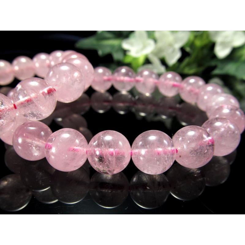 天然石　超高品質　サーモンピンク　モルガナイト　ブレスレット　ブラジル産 天然石 超高品質 サーモンピンク モルガナイト ブレスレット