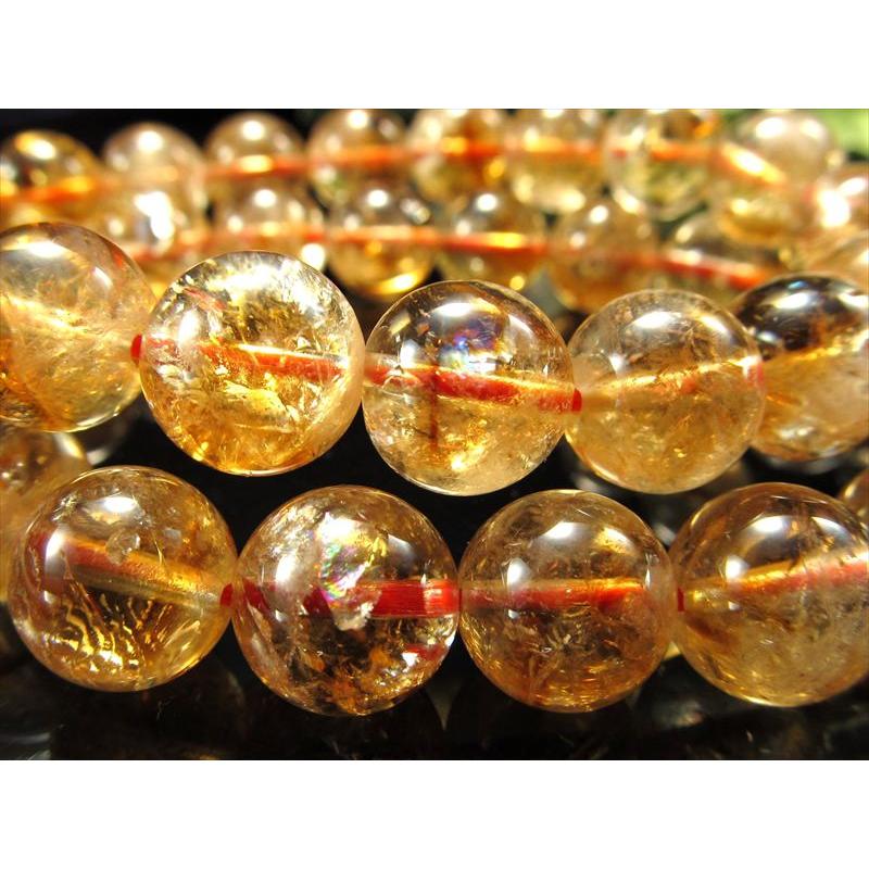 3A レインボーシトリン ブレスレット 9.5mm-10mm×20珠前後 きらきら