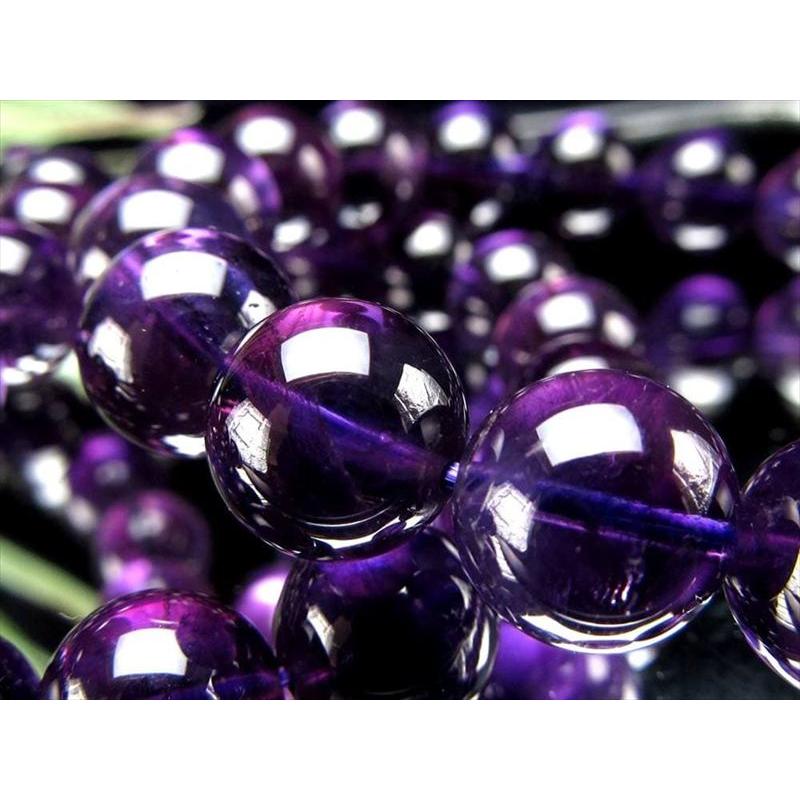 超濃色パープル 3A アメジスト 紫水晶 ブレスレット 約7mm-7.5mm×26珠