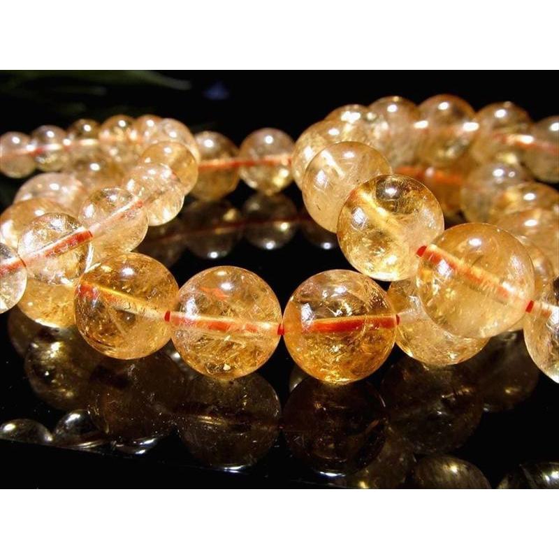 鮮やかな黄金色 シトリン 黄水晶 ブレスレット 7mm-7.5mm×26珠前後 中には虹入りも 11月の誕生石 幸福の守護石 ブラジル産 パワーストーン 天然石 | ブランド登録なし | 04