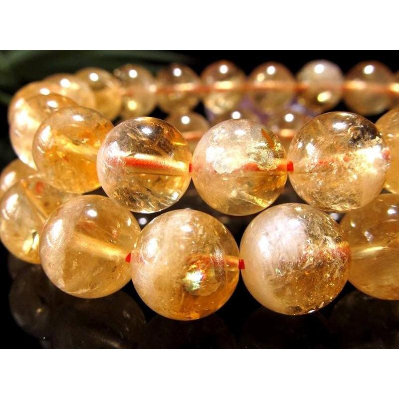 鮮やかな黄金色 シトリン 黄水晶 ブレスレット 7mm-7.5mm×26珠前後 中には虹入りも 11月の誕生石 幸福の守護石 ブラジル産 パワーストーン 天然石 | ブランド登録なし | 05