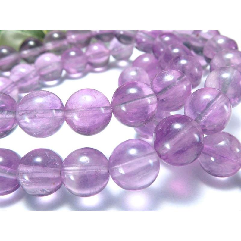 2A ラベンダーフローライト 蛍石 ブレスレット 10.5mm-11mm×19珠前後