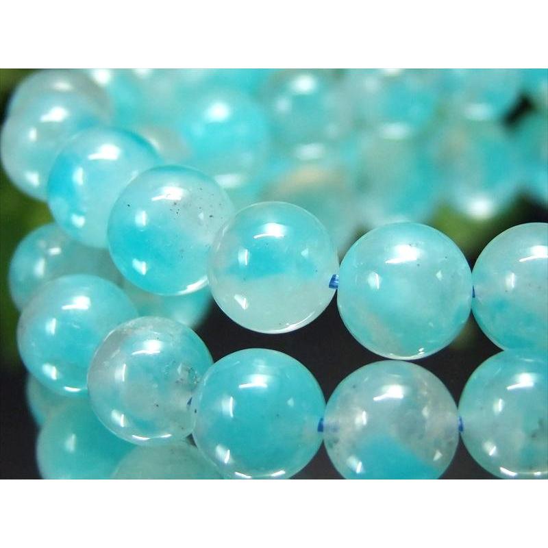 2A+ アマゾナイトシリカ ブレスレット 6.5mm-7mm×27珠前後 天河石 石英  